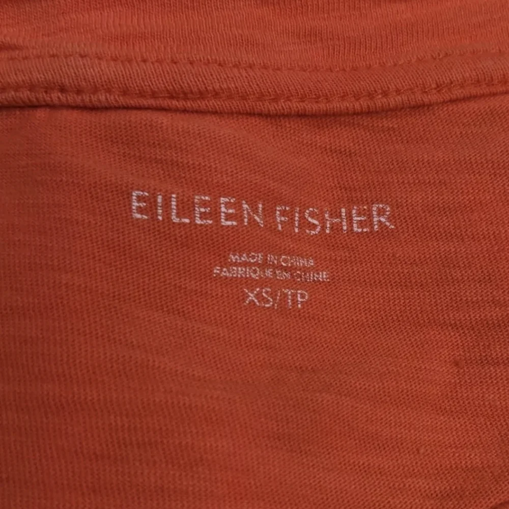 Eileen Fisher Short Sleeve Tee T Shirt XS Orange Minimalist Sustainable #585 - Picture 2 of 10